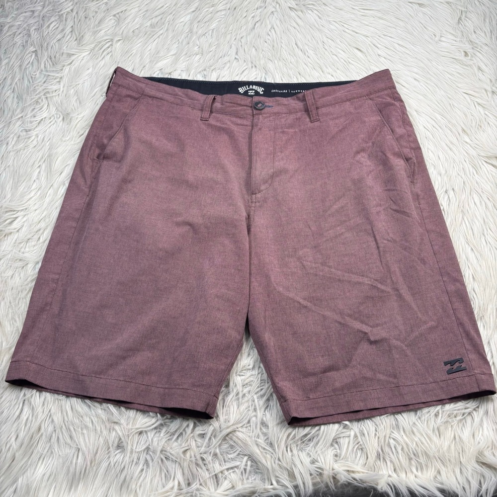 Billabong Men's 38 Muted Red Crossfire Submersibles Hybrid Shorts Water Skate